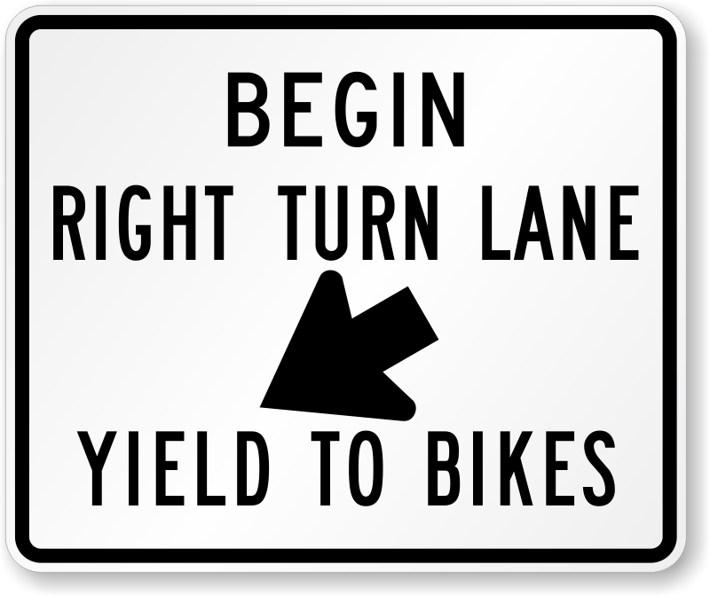 Begin Right Turn Lane Yield to Bikes