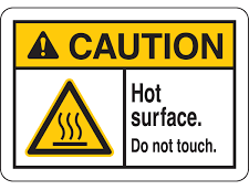 Caution Hot Surface Sign