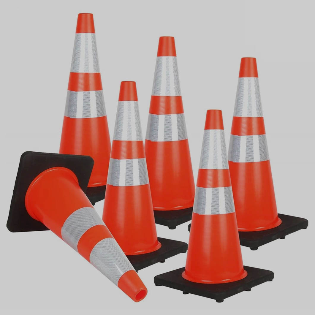 Interlock PVC Traffic Cones US Standard