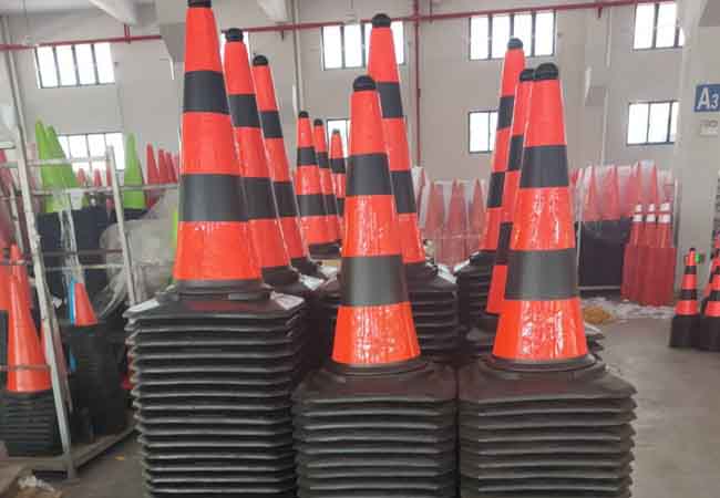 Israel PE Traffic Cones in Piles
