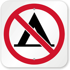 No Camping Sign