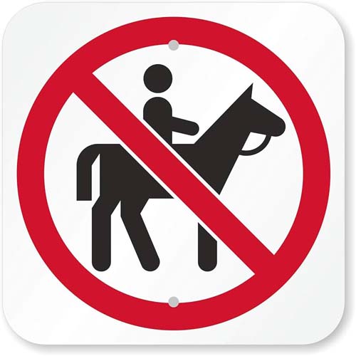 No Horse Riding Sign