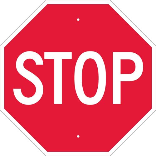 Octagon Road Sign