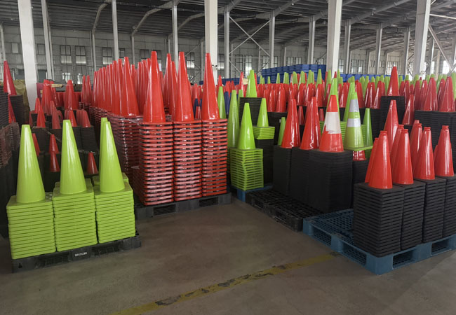 PVC Traffic Cones in Warehouse