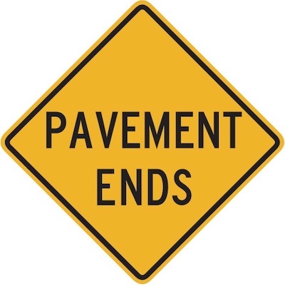 Pavement Ends Sign