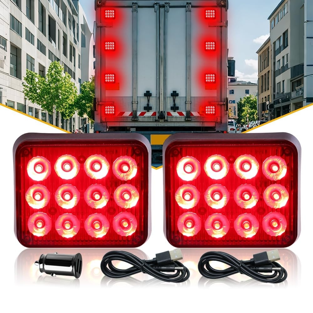 Portable Red Magnetic Strobe Lights