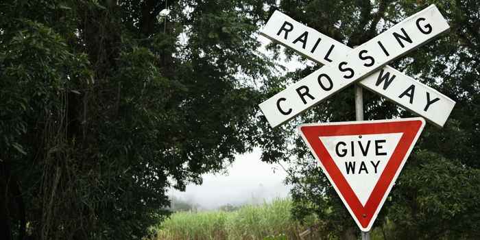Railroad Crossing Yield Sign