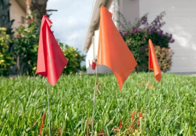Red and Orange Marking Flags