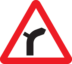 Road Junction on Bend Ahead