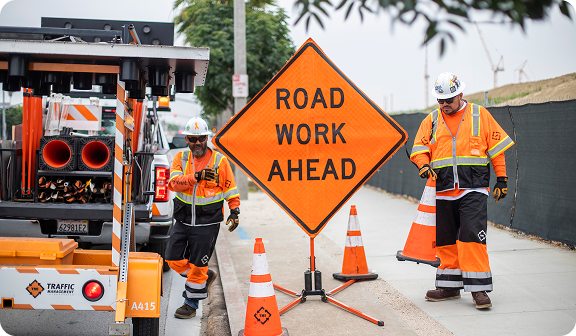 Road Work Ahead Sign