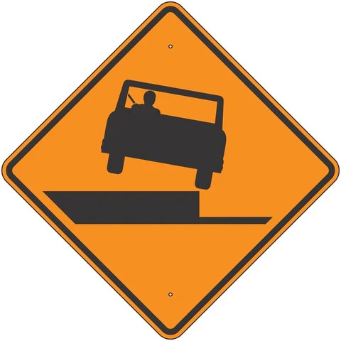 Shoulder Drop off Sign