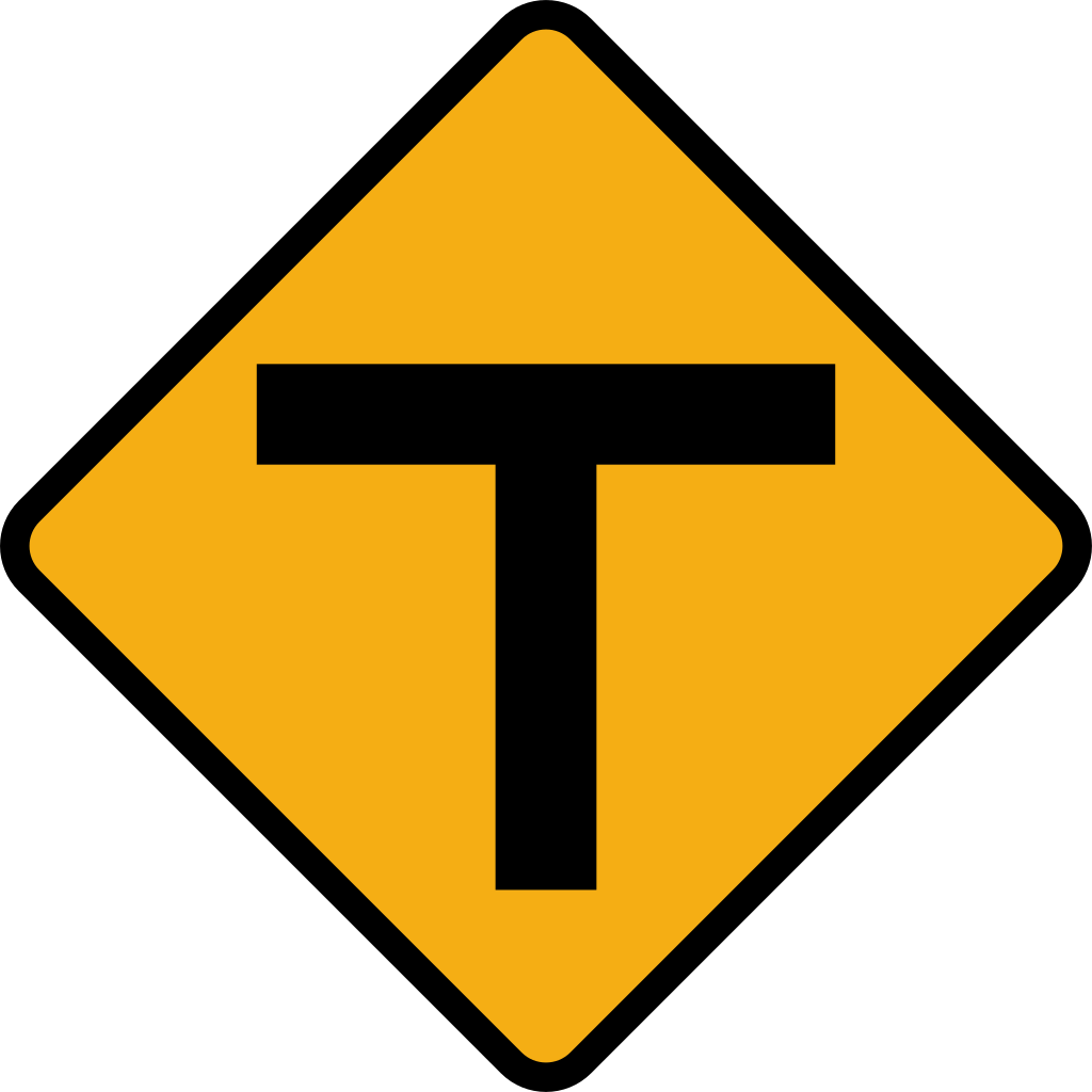 T-junction signs