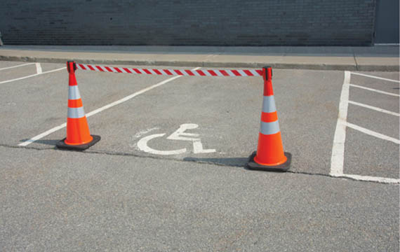Traffic cone toppers for parking lot