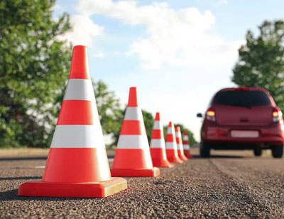 Cone de borracha para controle de tráfego