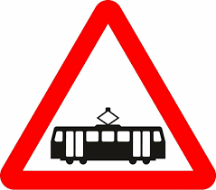 Tram Crossing Ahead Sign