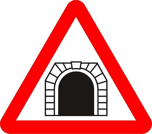 Tunnel Ahead Sign