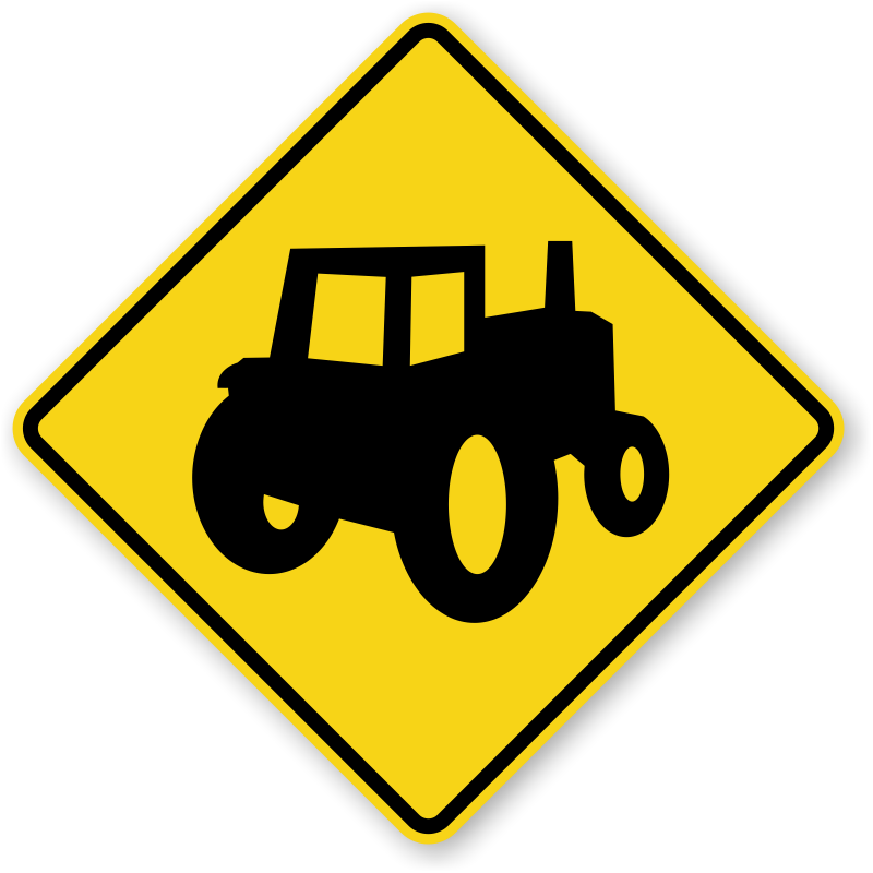 farm machinery tractor crossing sign
