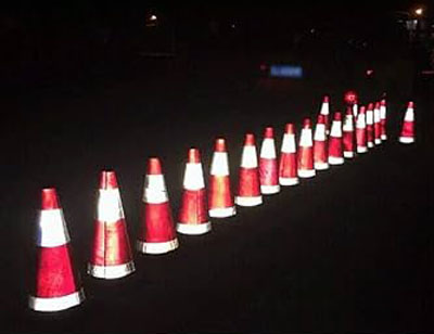 cone de borracha para obras rodoviárias