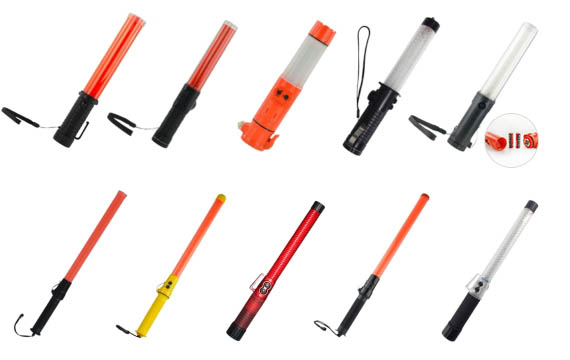 Bastón de tráfico LED alimentado por batería