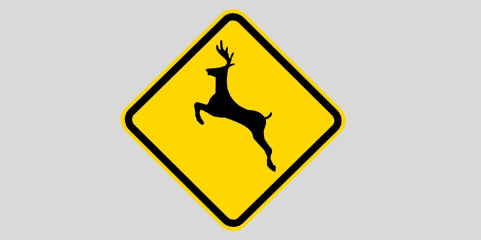 Placa de travessia de veados