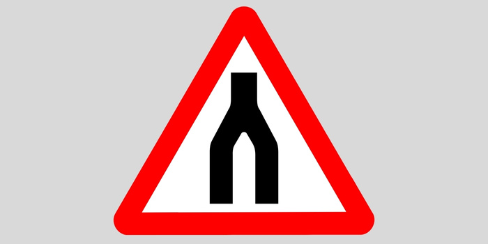 Placa de fim de via dupla