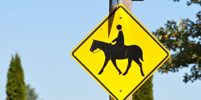 Placa de travessia equestre