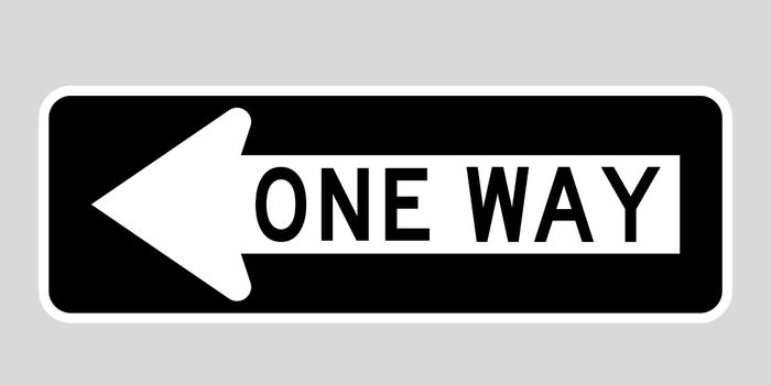 Placa de rua de mão única