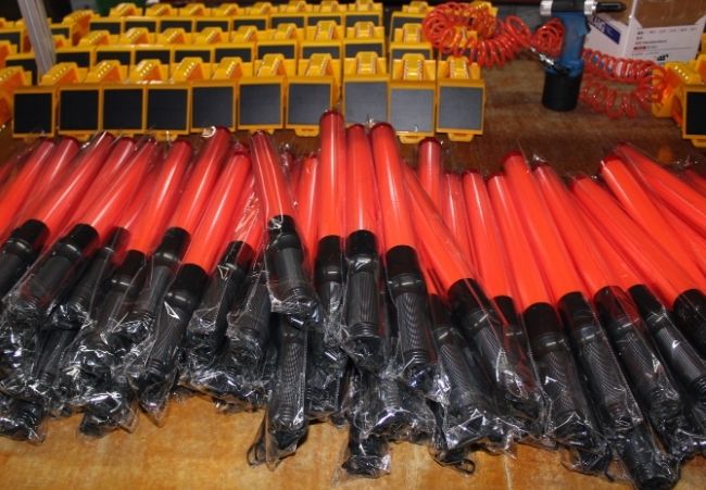 Bastón de tráfico empaquetado