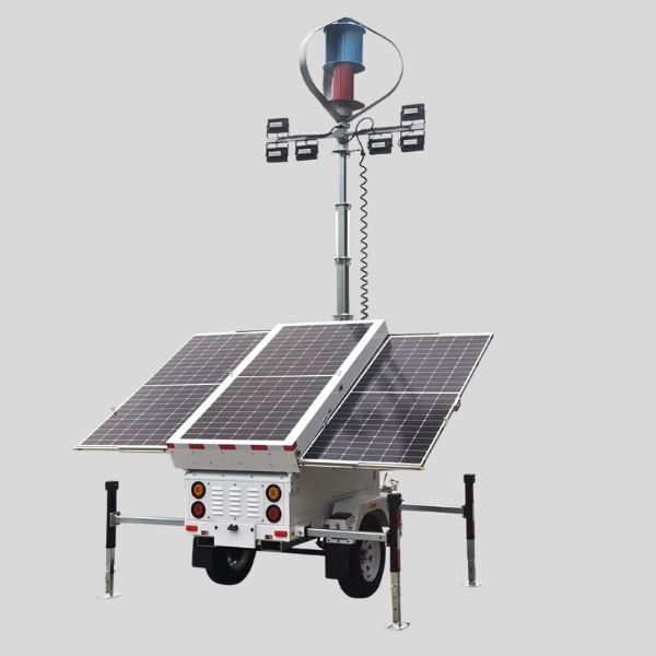 Tragbarer, wind- und solarbetriebener Hybrid-Lichtturm
