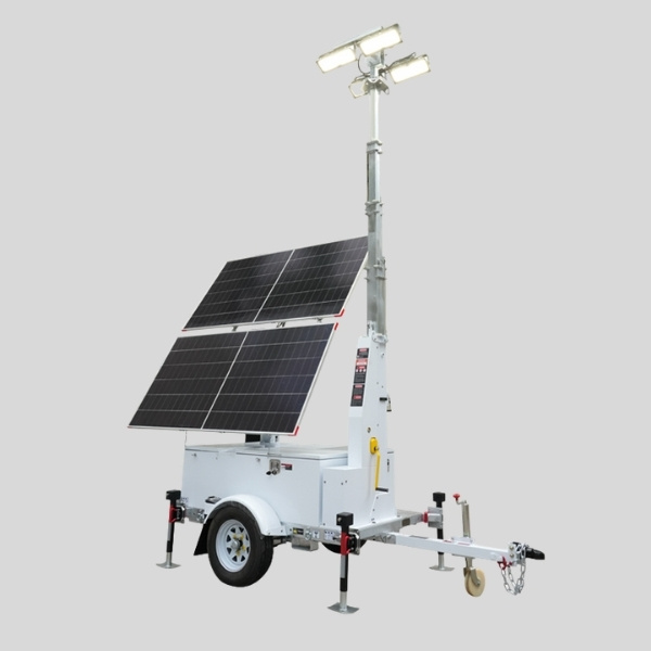 Rotierender Teleskop-Lichtturm mit Solarmodul