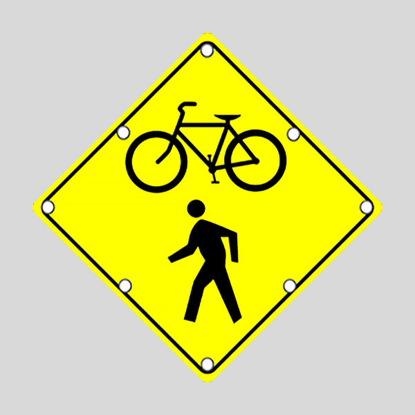 Flashing Solar Bike and Pedestrian Crossing Sign