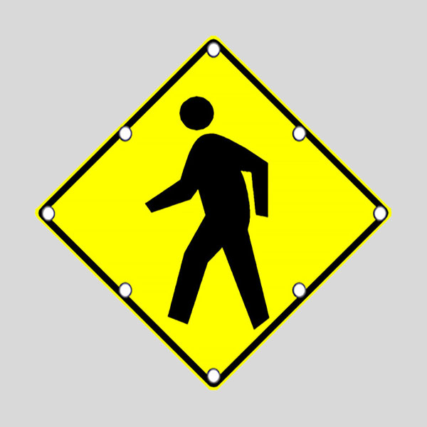 Flashing Solar Pedestrian Crossing Sign