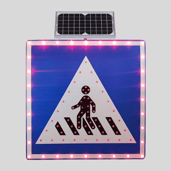 LED Solar Blue Pedestrian Crosswalk Sign
