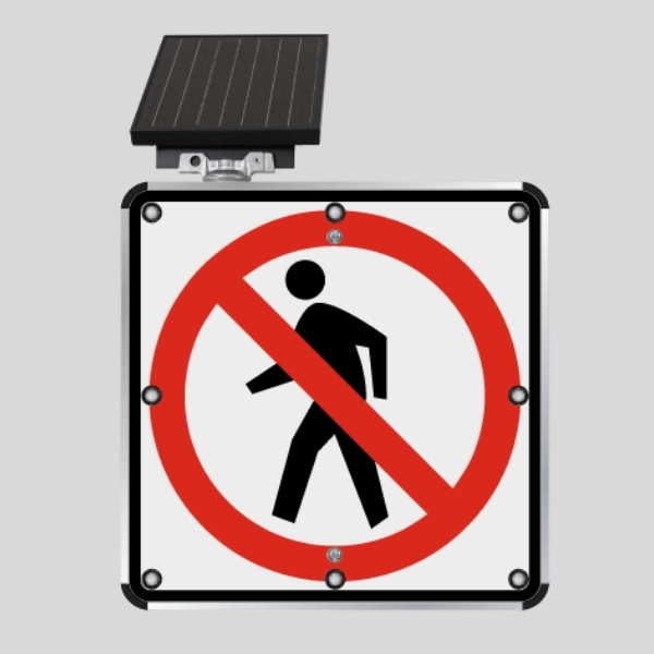LED Solar No Pedestrian Crossing Sign