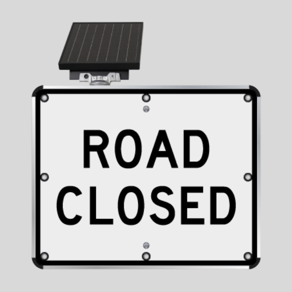 LED Solar Road Closed Sign