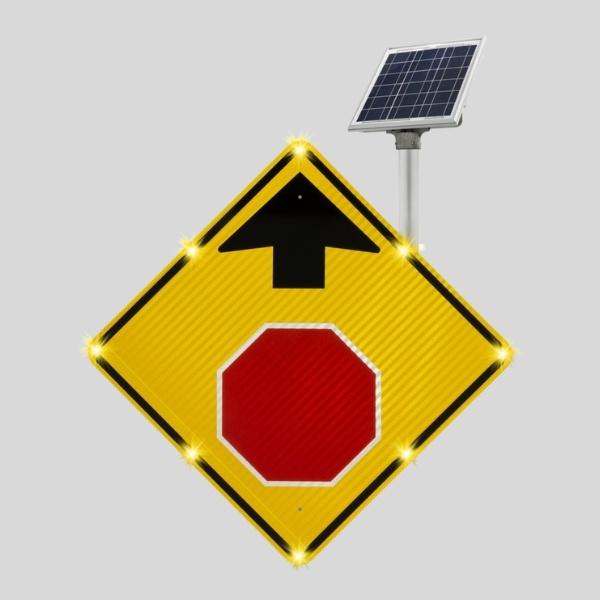LED Solar Stop Ahead Sign