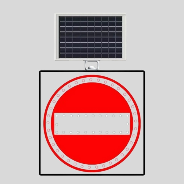 Red Solar No Entry Sign