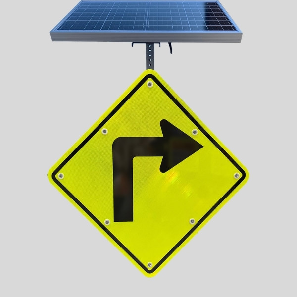 Solar Curve Ahead Sign
