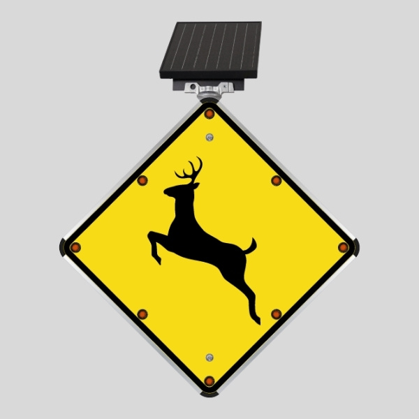 Solar Deer Crossing Sign