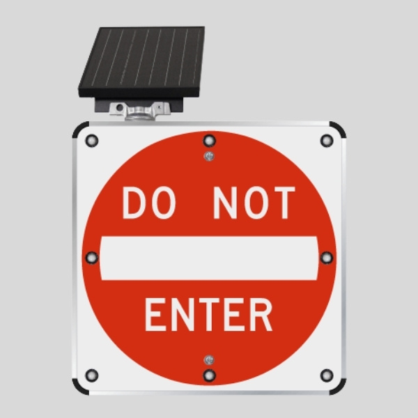 Solar Do Not Enter Traffic Sign