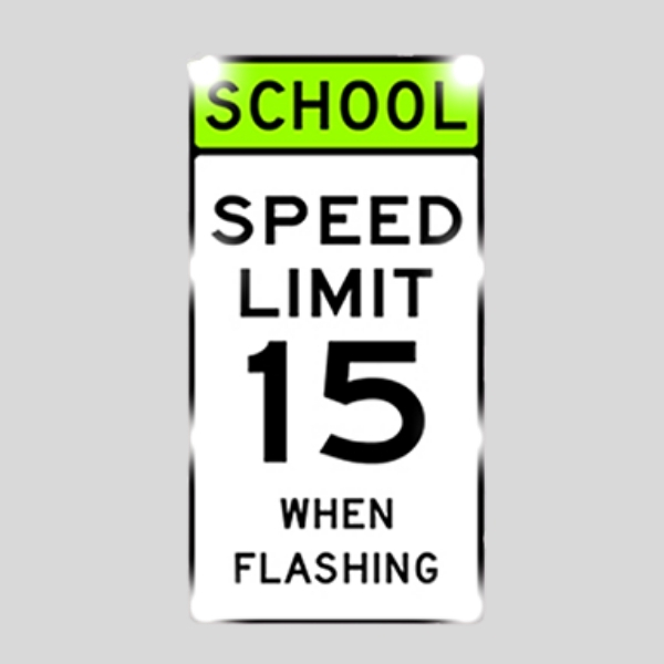 Solar Flashing School Speed Limit Signs