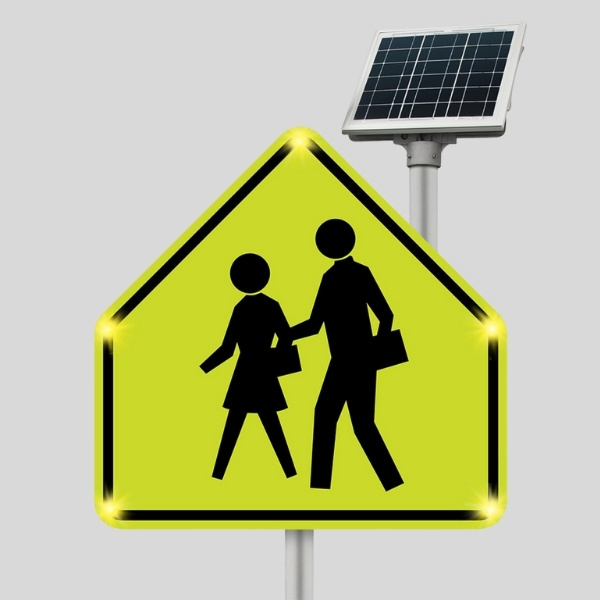 Solar Flashing School Zone Crossing Sign