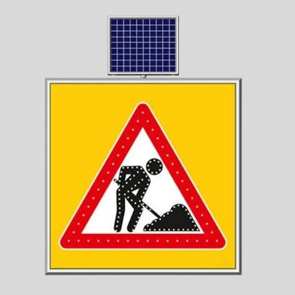 Solar LED Roadwork Ahead Sign
