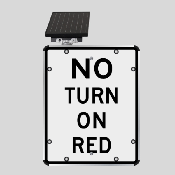 Solar No Turn On Red Sign