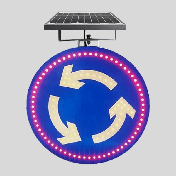 Solar Roundabout Traffic Sign