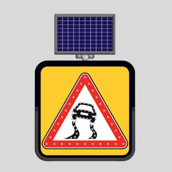 Solar Slippery Road Sign