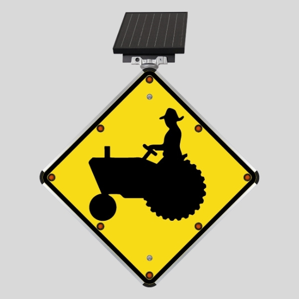 Solar Tractor Crossing Traffic Sign