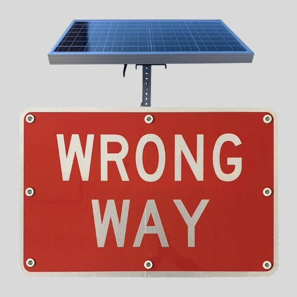 Solar Wrong Way Sign