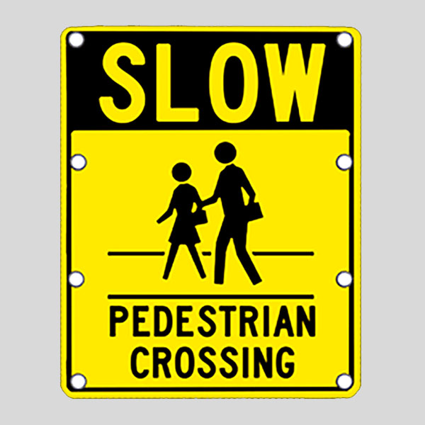 Solar-powered Slow Pedestrian Crossing Sign