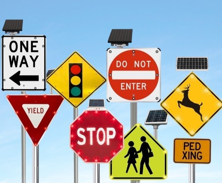 Various Customized Solar Traffic Signs